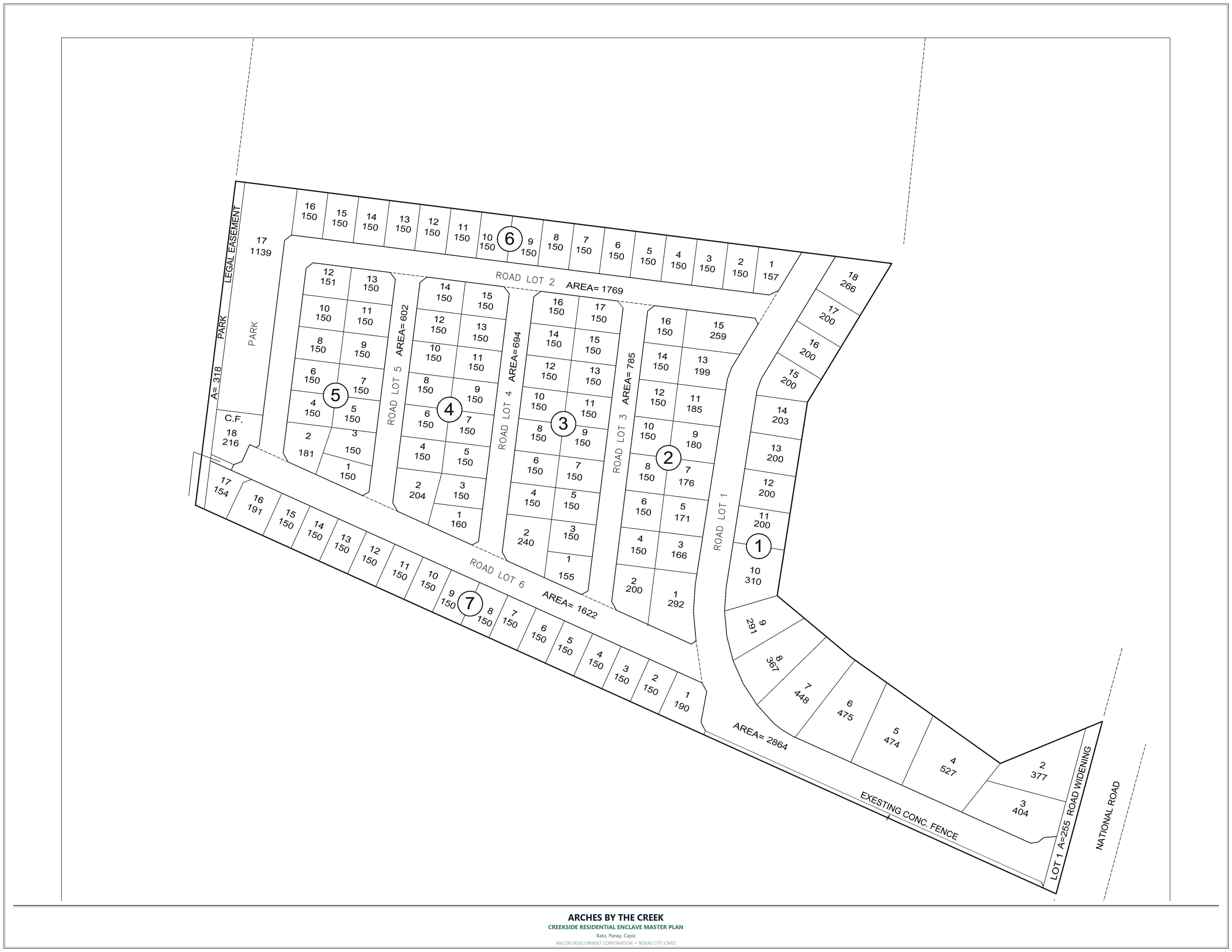 Official subdivision map of Arches by the Creek