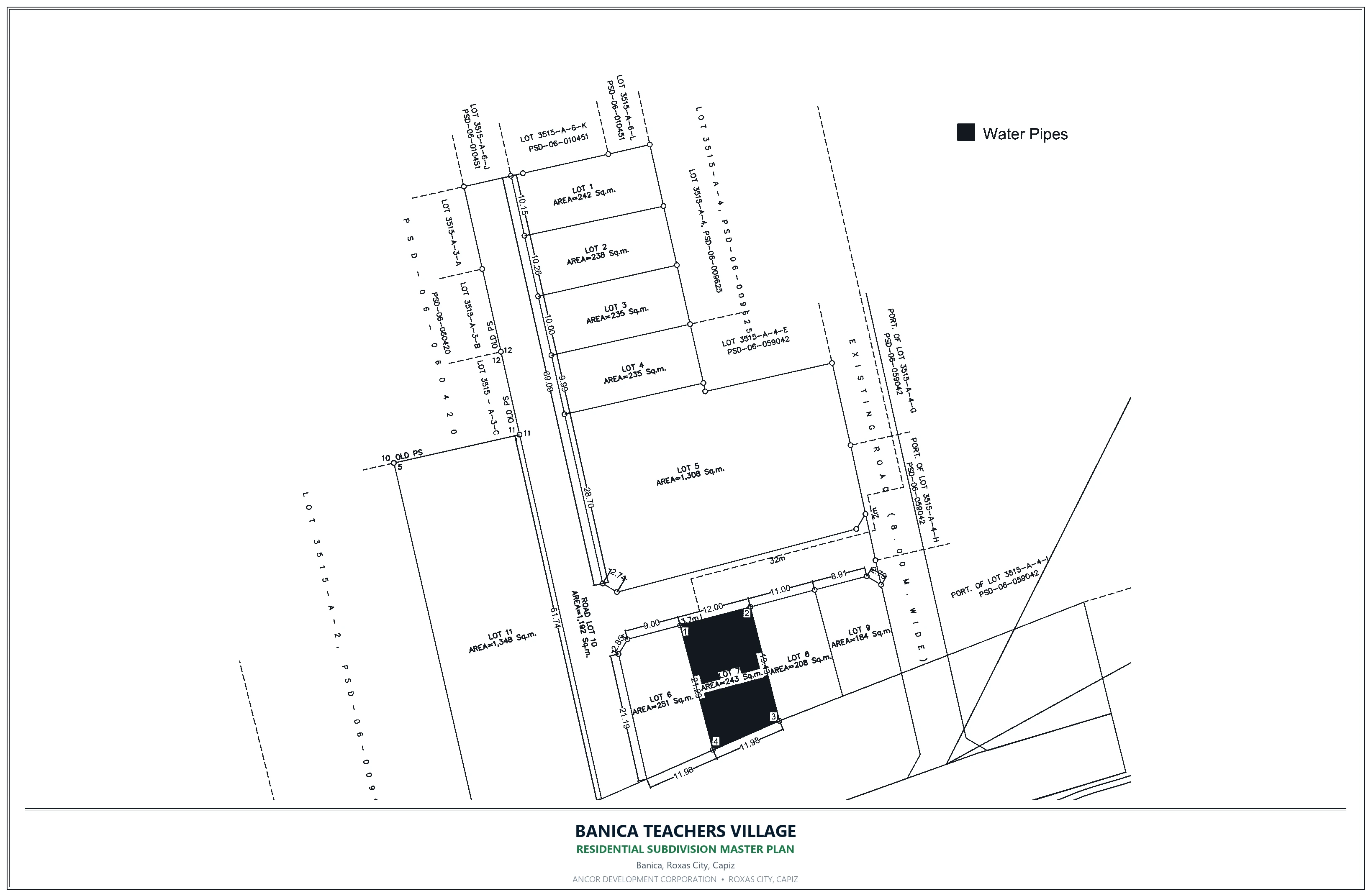 Official subdivision map of Banica Teachers Village