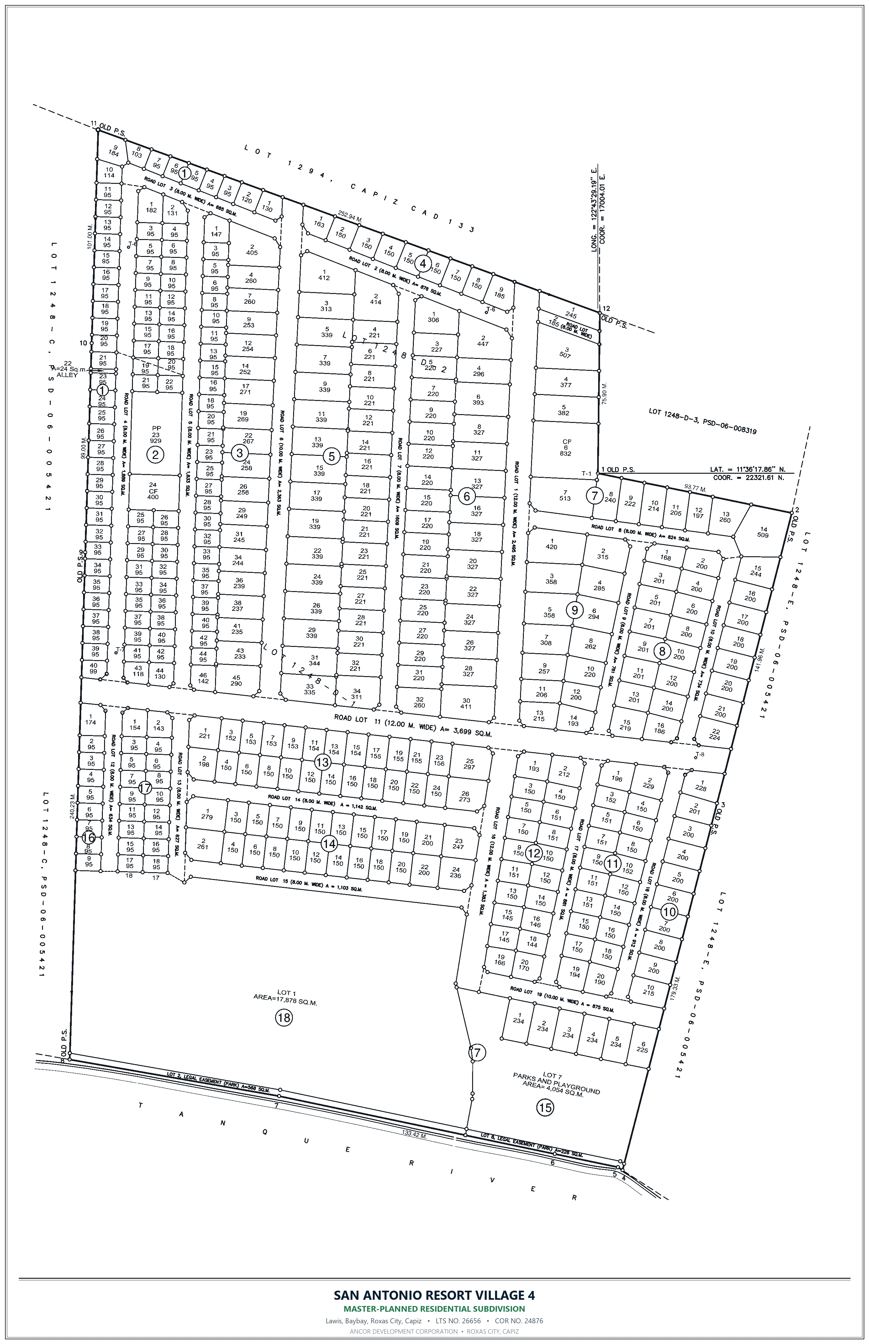 Official subdivision map of San Antonio Resort Village 4