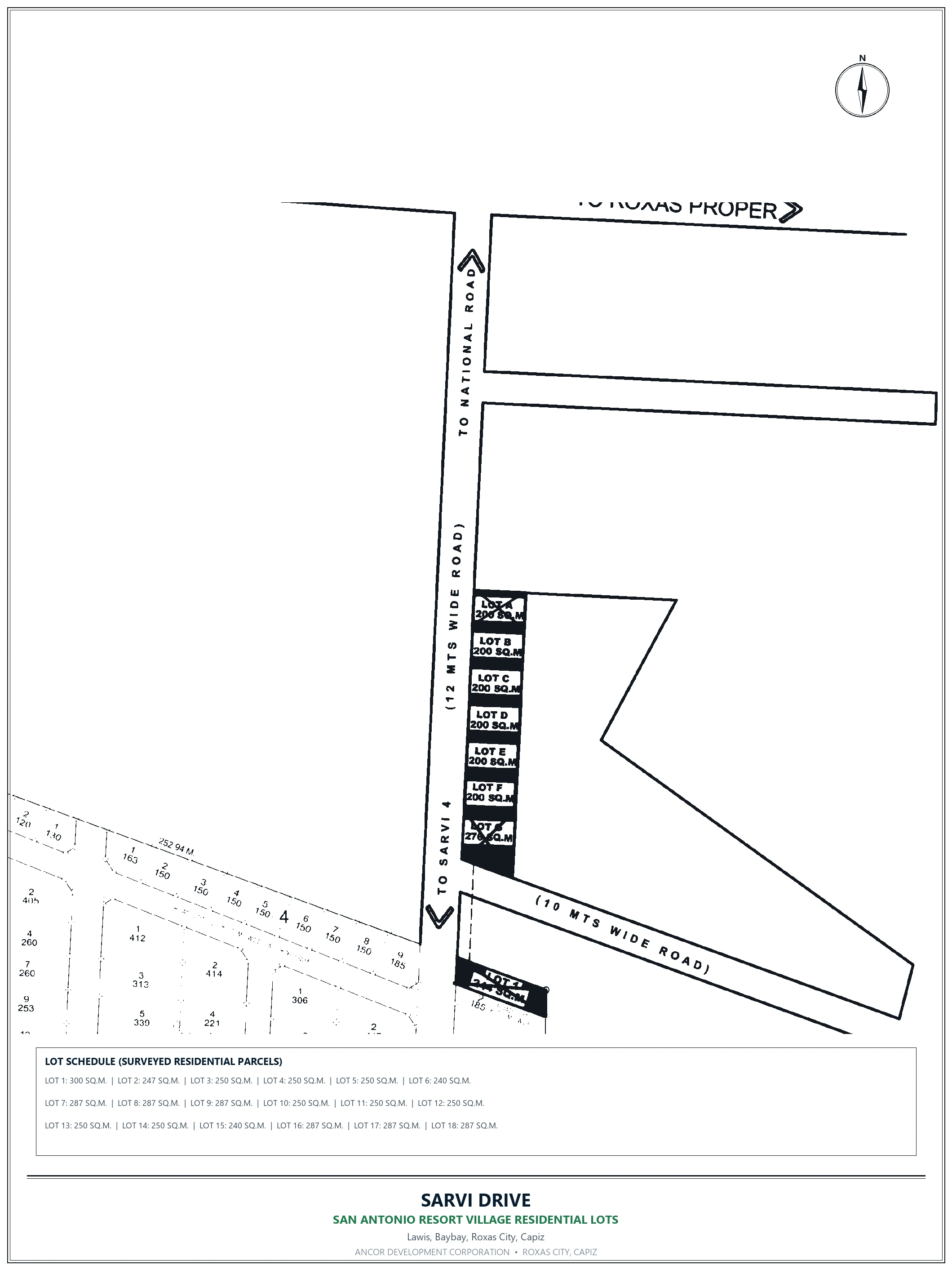 Official subdivision map of SARVI Drive