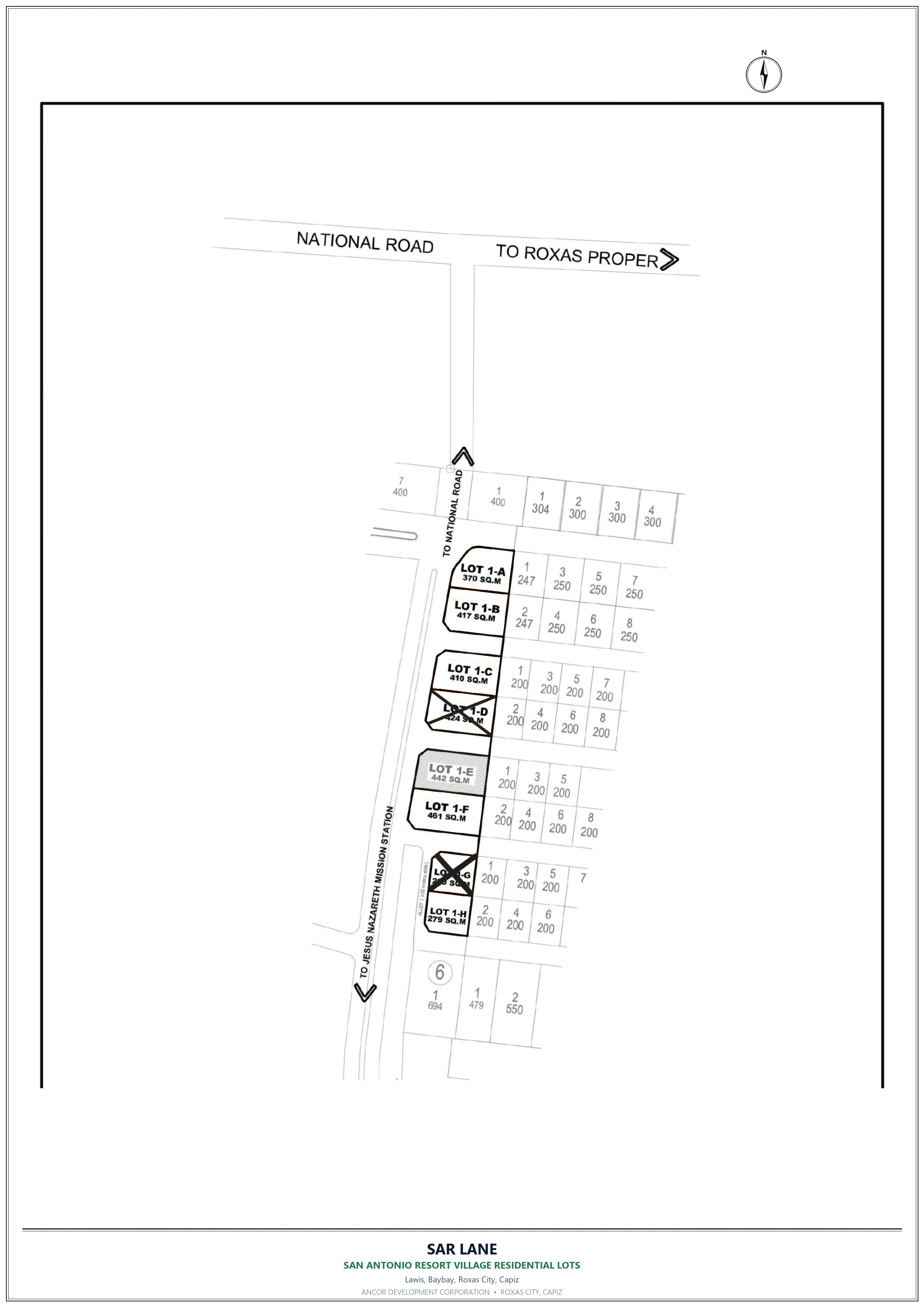 Official subdivision map of SAR Lane