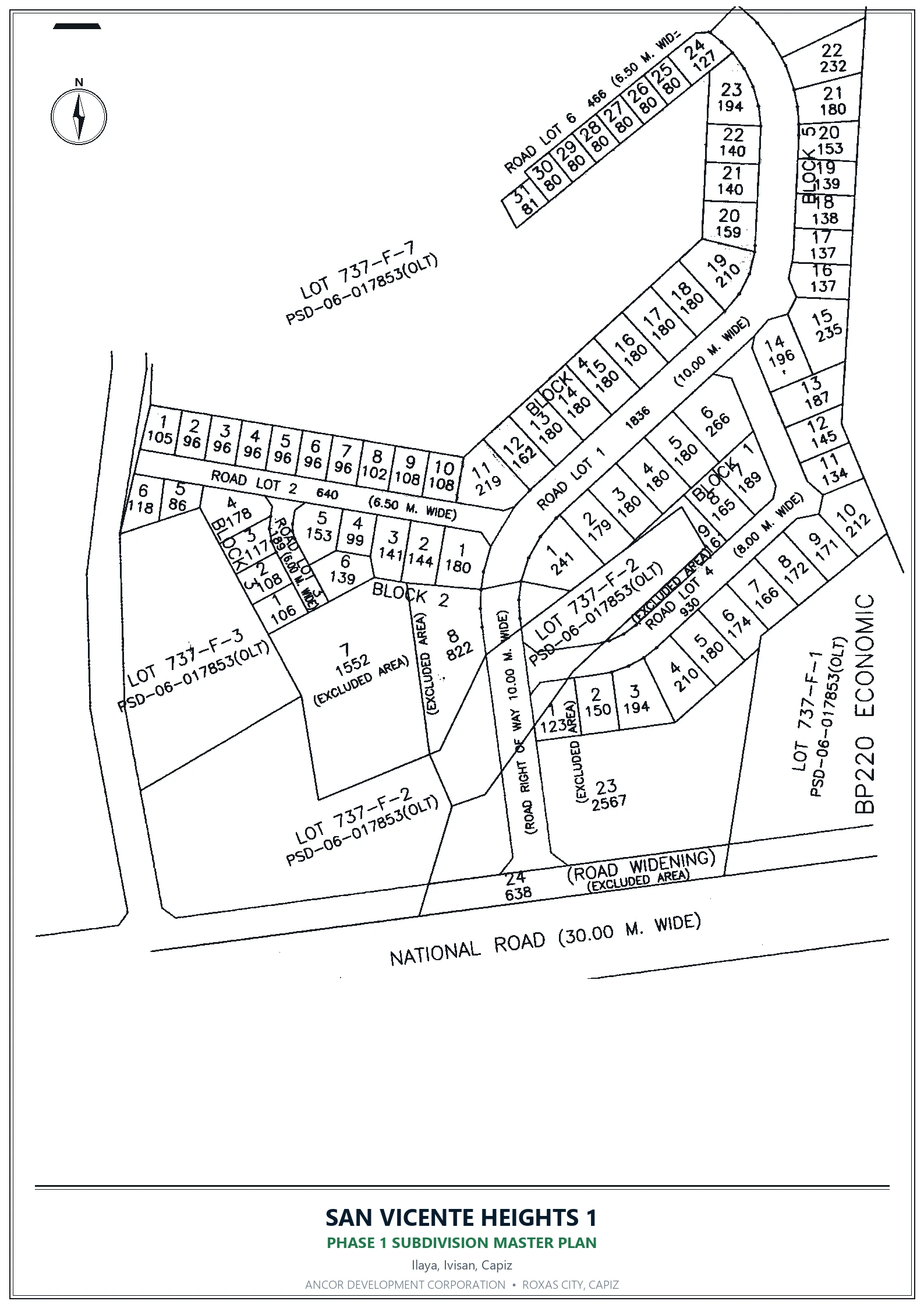 Official subdivision map of San Vicente Heights 1