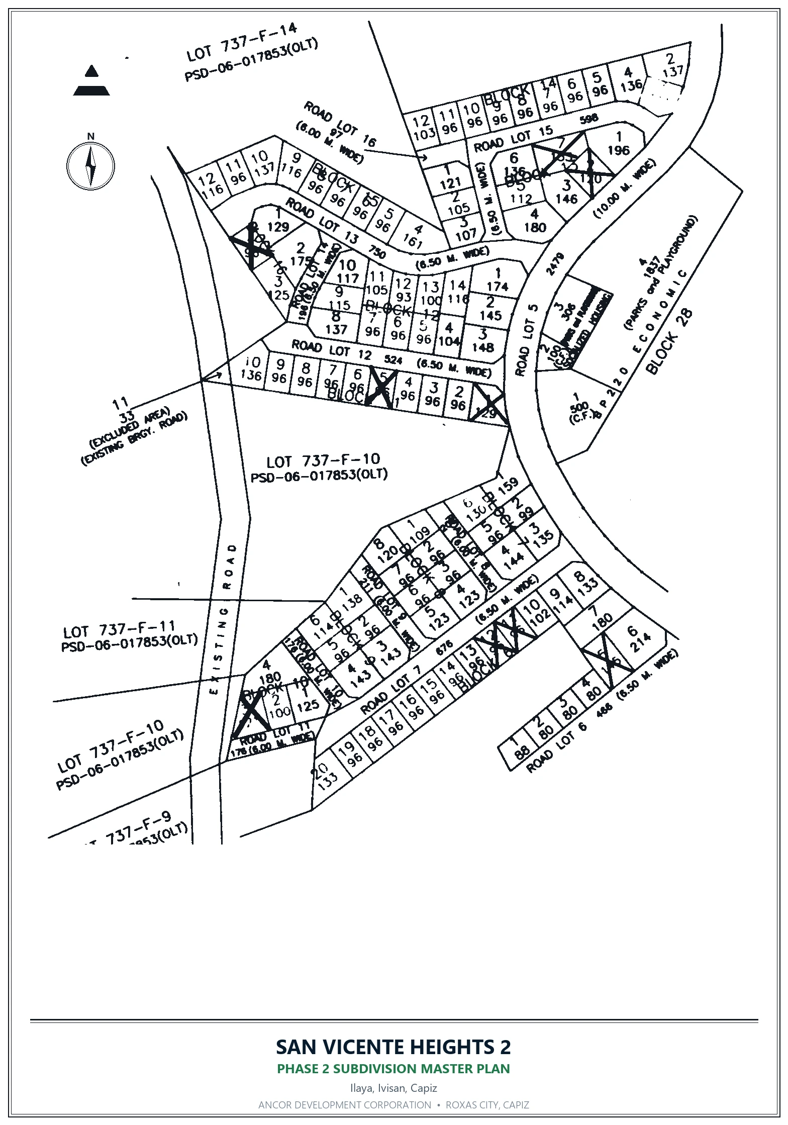 Official subdivision map of San Vicente Heights 2
