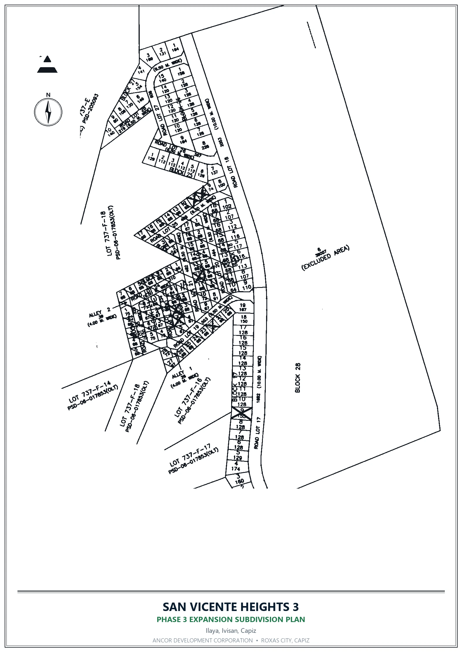 Official subdivision map of San Vicente Heights 3